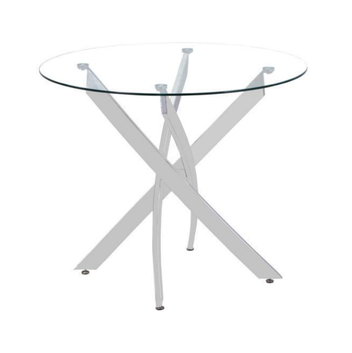 Cross Round Clear Glass Dining Table.022-3-2(US)