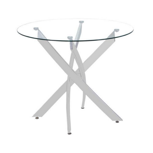 Cross Round Clear Glass Dining Table.022-3(US)