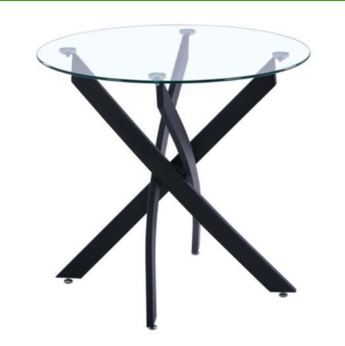 Cross Round Clear Glass Dining Table .022-4-2(US)