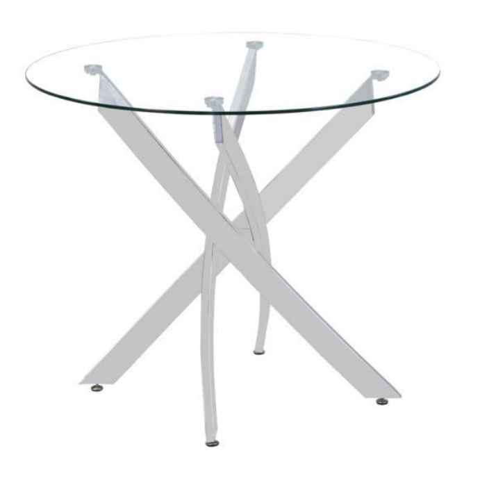 Medium Cross Round Clear Glass Dining Table (1pcs) .022-5(US)