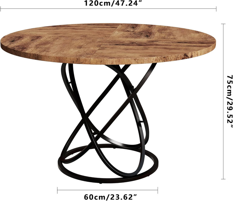 FONDHOUSE 47 inch Modern Round Large Wood Dining Table for 4-6.AWS-205