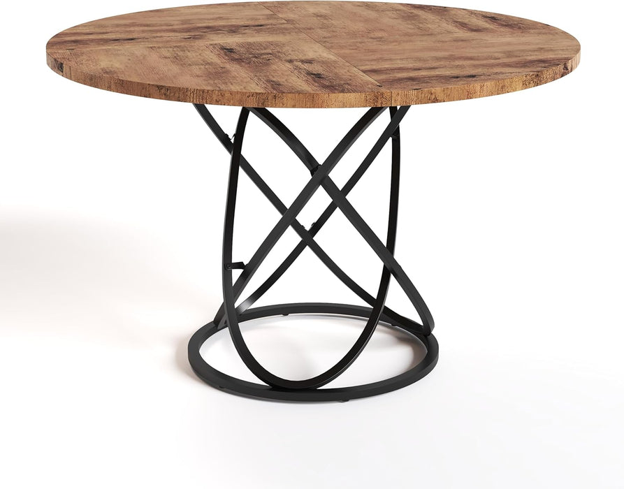 FONDHOUSE 47 inch Modern Round Large Wood Dining Table for 4-6.AWS-205