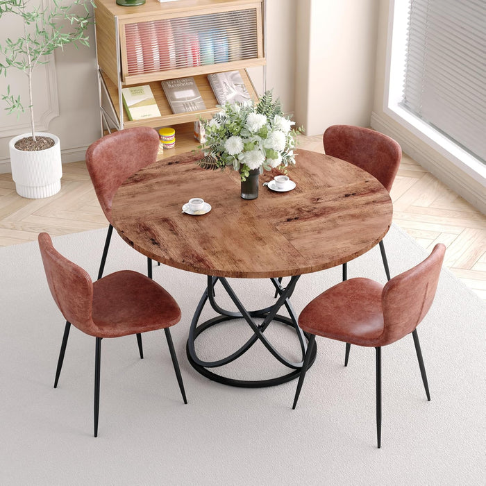 FONDHOUSE 47 inch Modern Round Large Wood Dining Table for 4-6.AWS-205