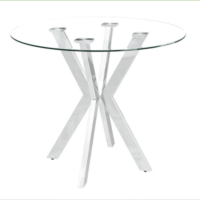 Cross Round Clear Glass Dining Table.191-7-1(US)