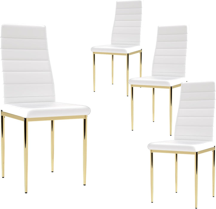 FONDHOUSE White Modern Dining Chairs Set of 4.AWS-011-1-4（White）