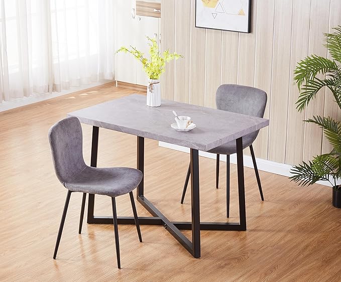 FONDHOUSE Modern Upholstered Velvet Dining Chair Set of 4 .AWS-148-1-4（Grey）