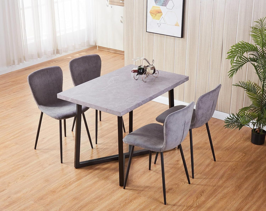 FONDHOUSE Modern Upholstered Velvet Dining Chair Set of 4 .AWS-148-1-4（Grey）