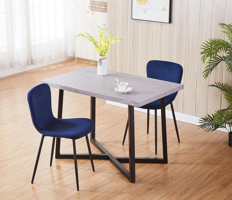 FONDHOUSE Modern Upholstered Velvet Dining Chair Set of 4 .AWS-148-2-4（Blue）