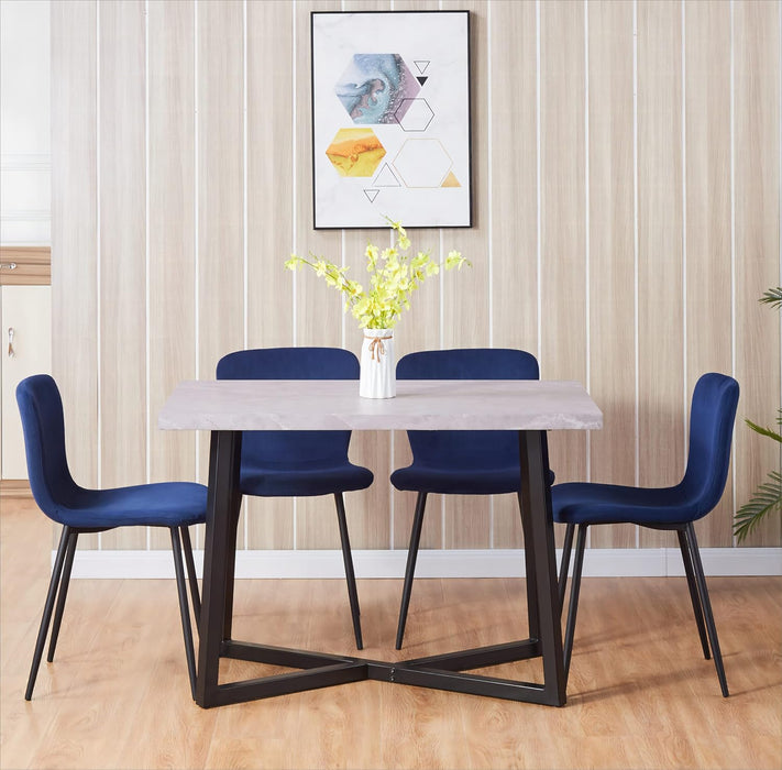 FONDHOUSE Modern Upholstered Velvet Dining Chair Set of 4 .AWS-148-2-4（Blue）