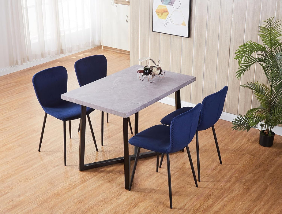 FONDHOUSE Modern Upholstered Velvet Dining Chair Set of 4 .AWS-148-2-4（Blue）