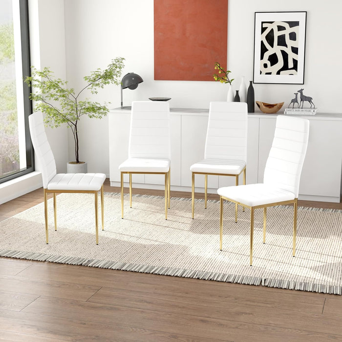 FONDHOUSE Modern Dining Chairs Set of 4.AWS-011-13-4（Gold）