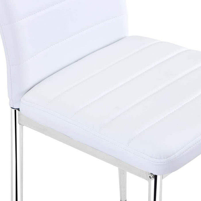 FONDHOUSE White Modern Dining Chairs Set of 4.AWS-011-1-4（White）