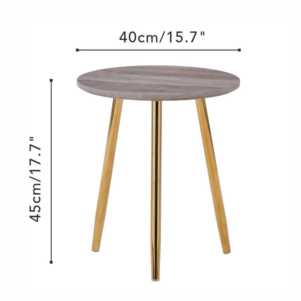 Round Side Table Golden Chromed Legs_1