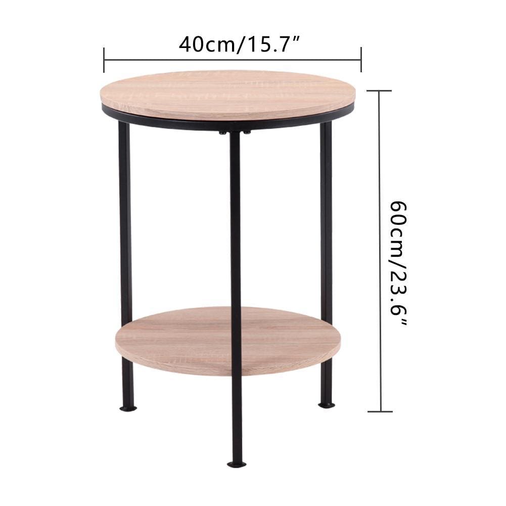 MDF Light Brown Side Tables Black legs_2