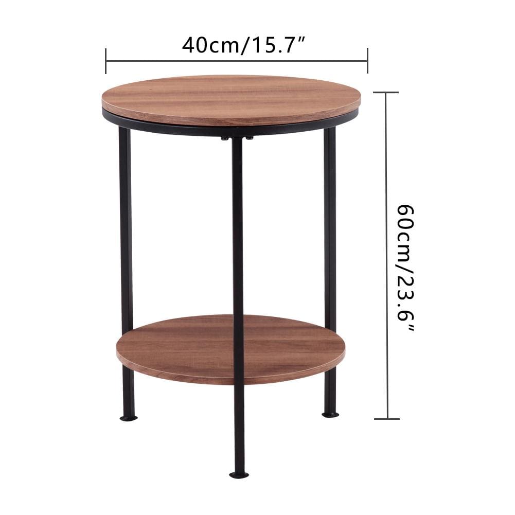 MDF Brown Double Layer Side Table_2