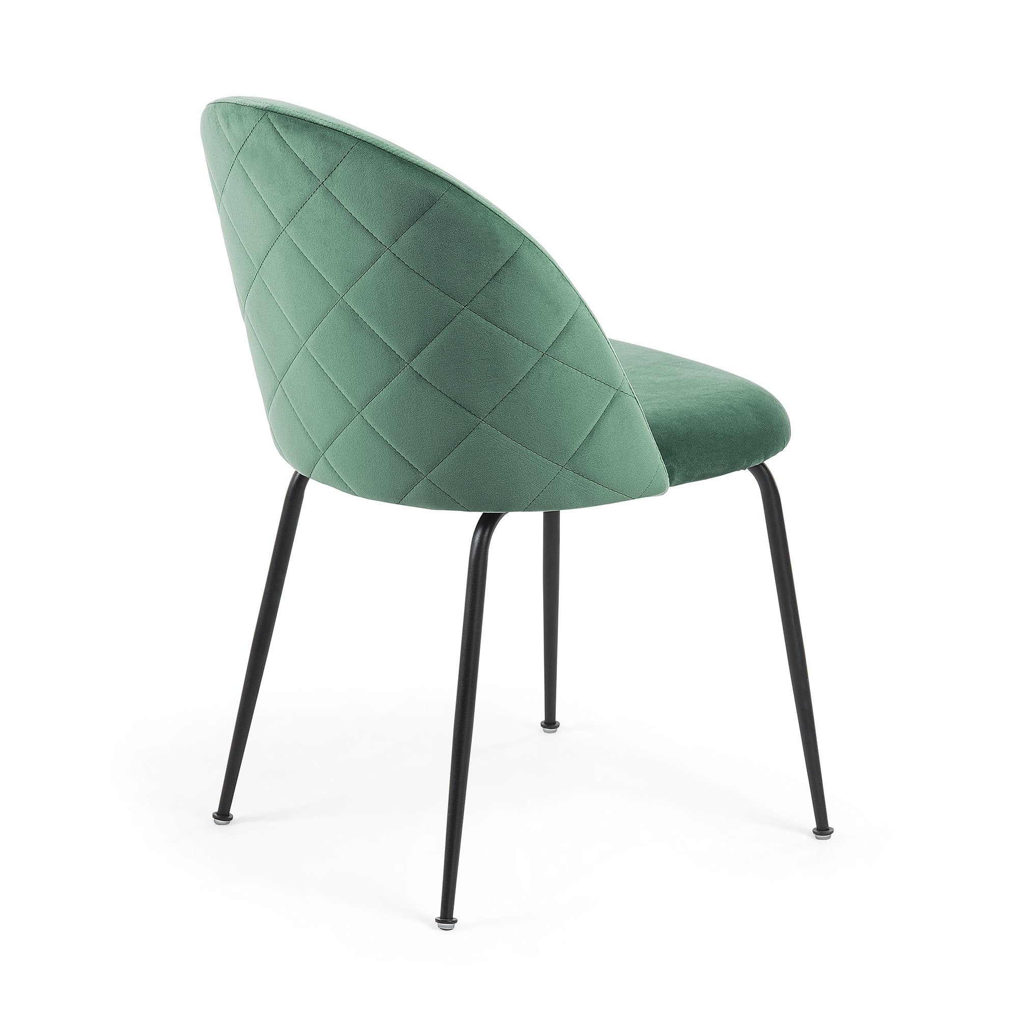 Velvet Dining Chair in Black/Emerald_2