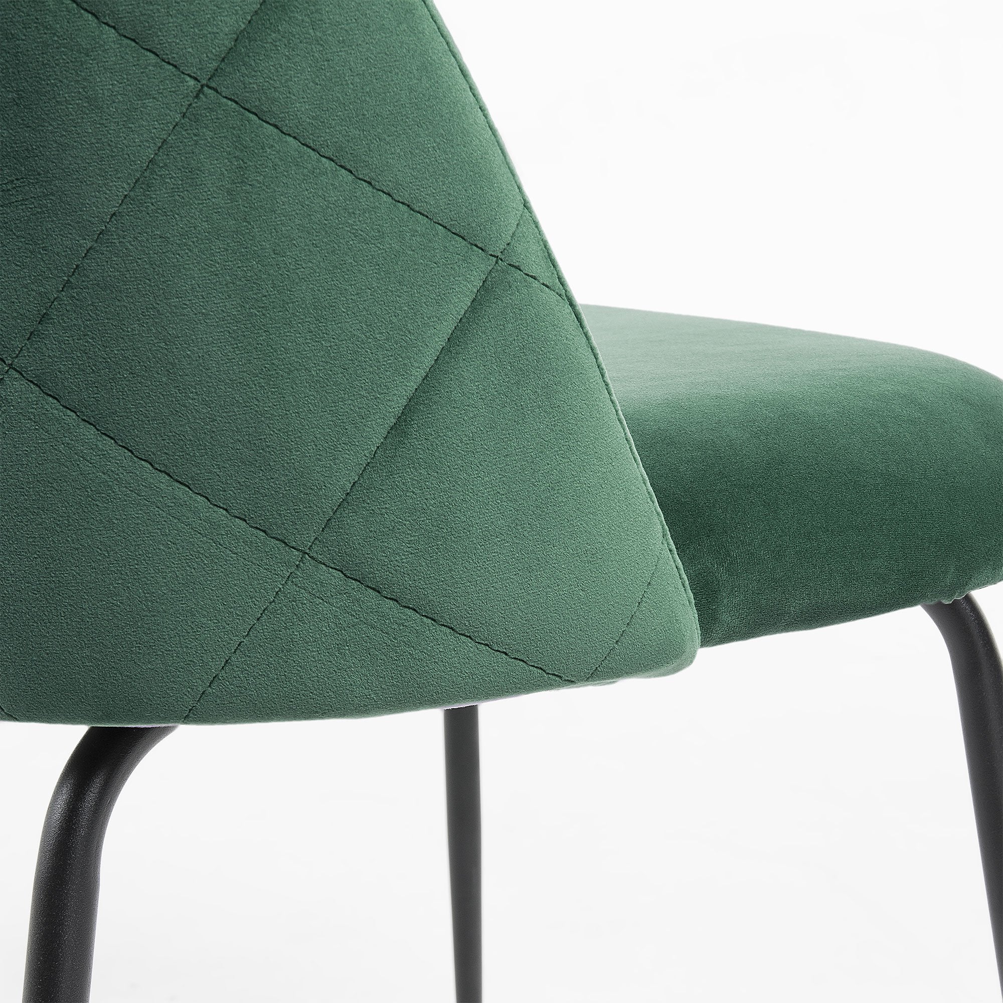 Velvet Dining Chair in Black/Emerald_3