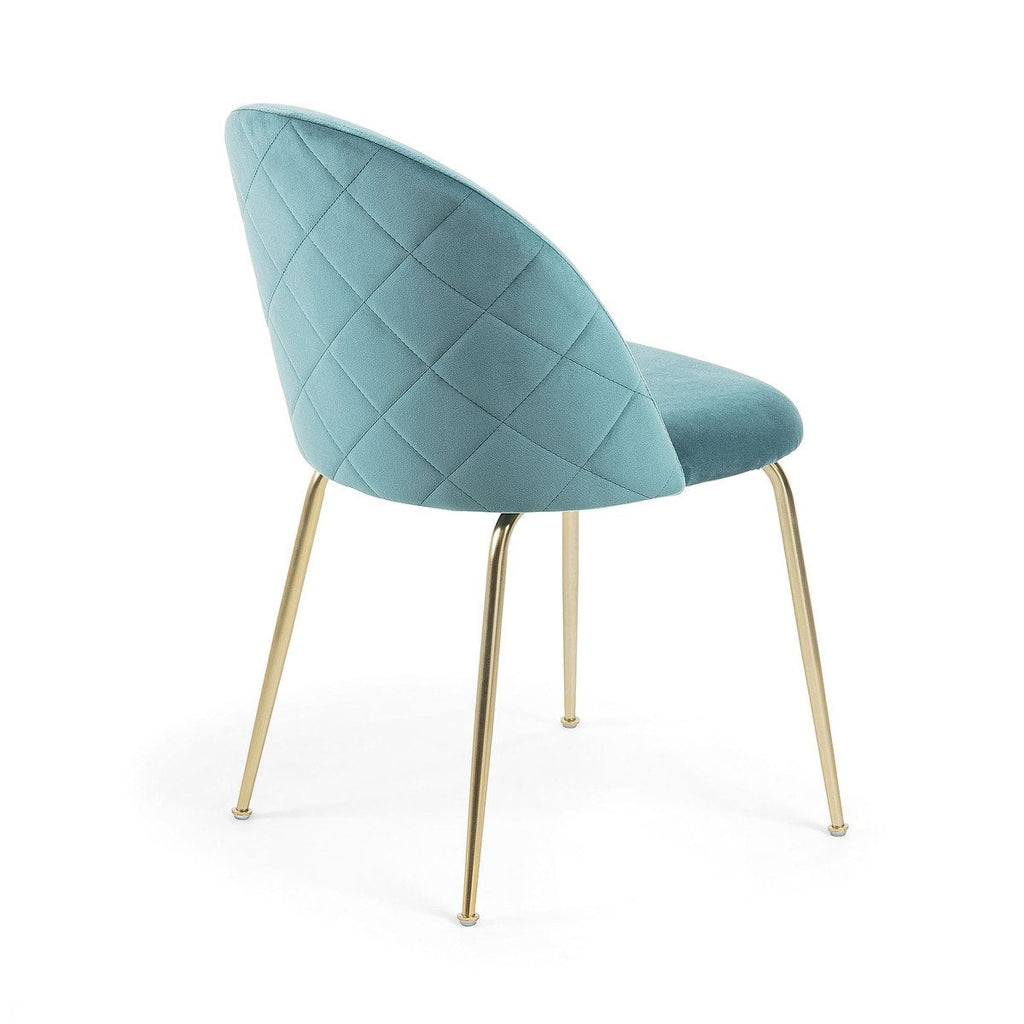 Velvet Dining Chair in Gold/Teal_1