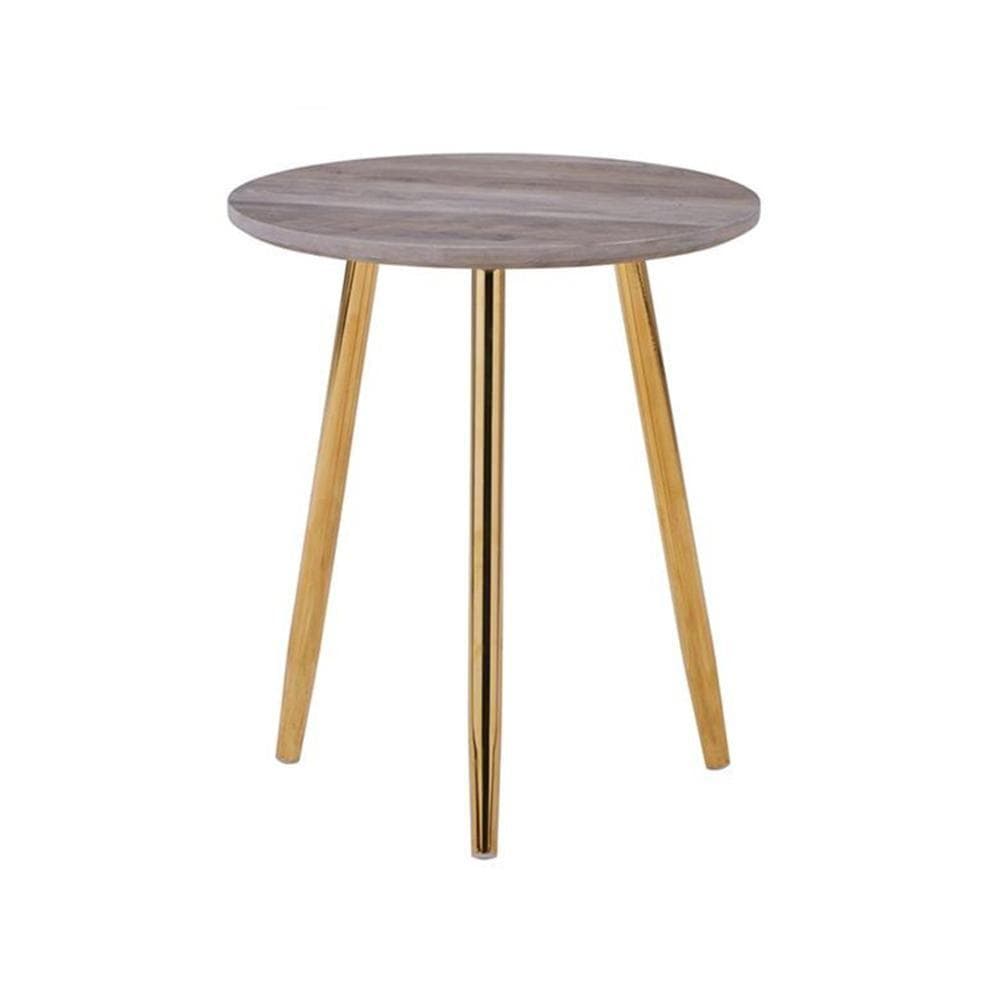 Round Side Table Golden Chromed Legs