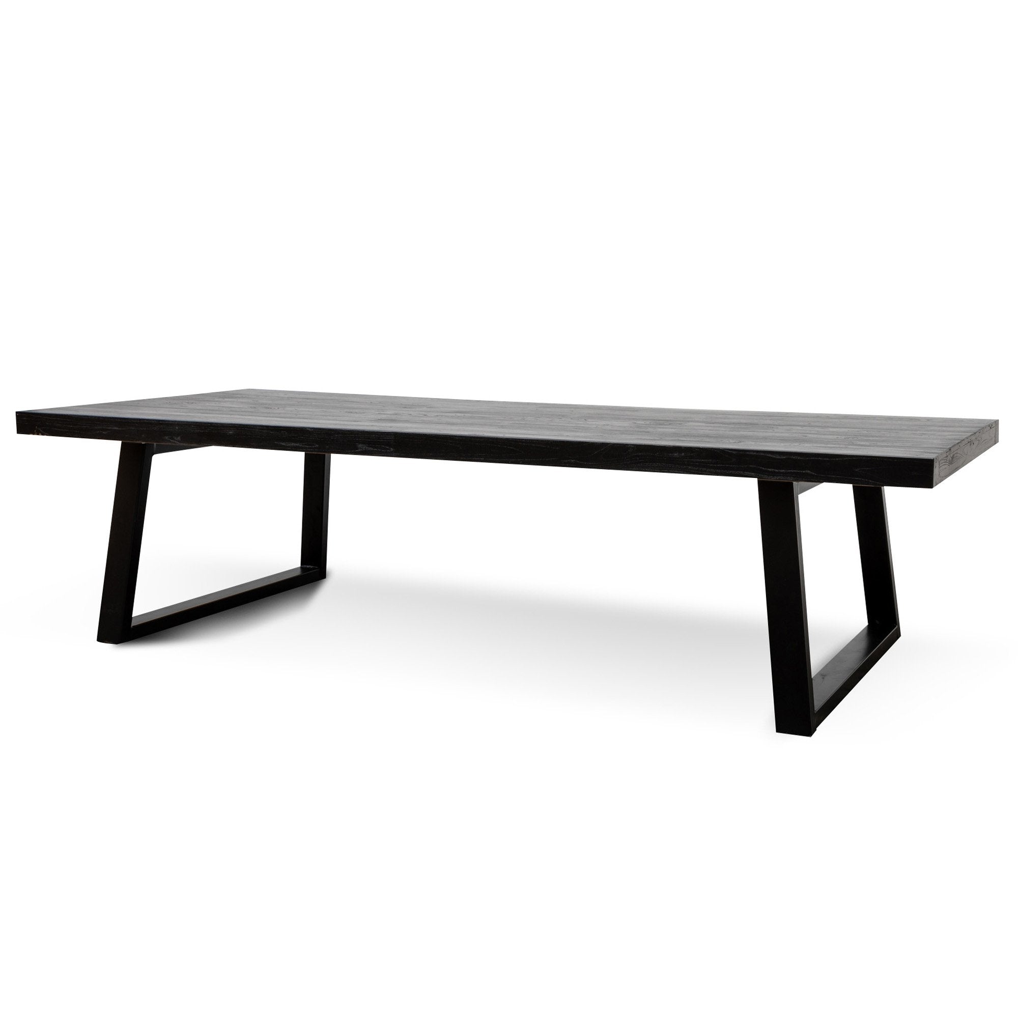 3m Reclaimed Wood Dining Table - 120cm- Full Black