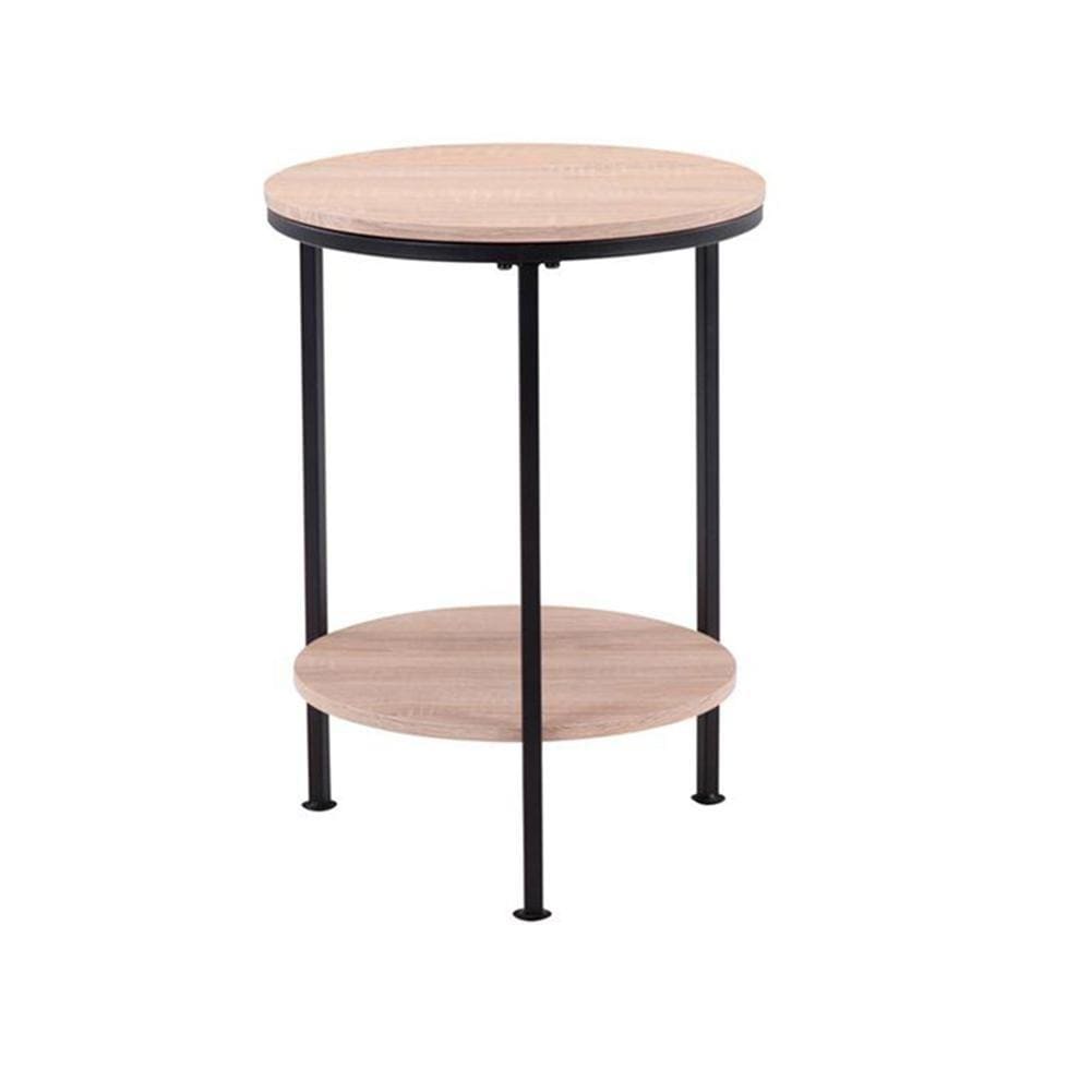 MDF Light Brown Side Tables Black legs